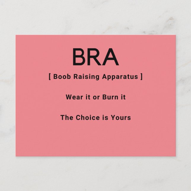Bra Funny Definition Postcard (Front)