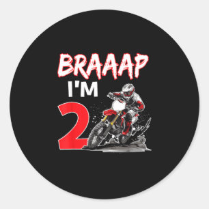Braaap 2 years old motocross dirt biker 2nd classic round sticker