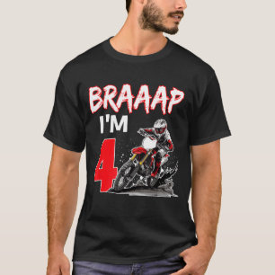 Braaap 4 years old motocross dirt biker 4th T-Shirt