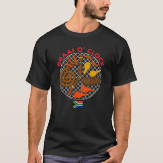 Braai O' Clock Time Funny South Africa Flag T-Shir T-Shirt