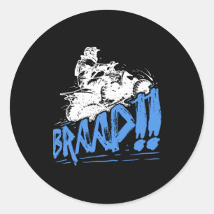 Braap Quad Bike ATV Rider Gift Idea Classic Round Sticker