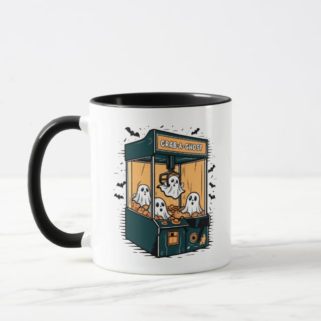 Brab A Ghost Claw Machine Halloween Mug (Left)