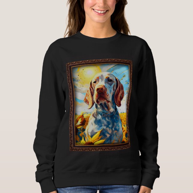 Bracco Italiano Painting Sunflower Flower Mom Wome Sweatshirt (Front)