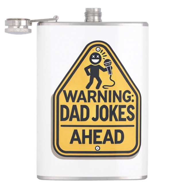 Brace Yourselves: Dad Jokes Imminent Hip Flask (Opened)