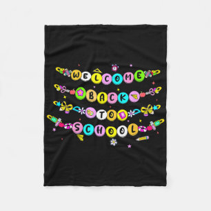 Bracelet Beads Welcome Back To School First Day Of Fleece Blanket