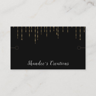 Bracelet Display Black Gold String Lights Business Card