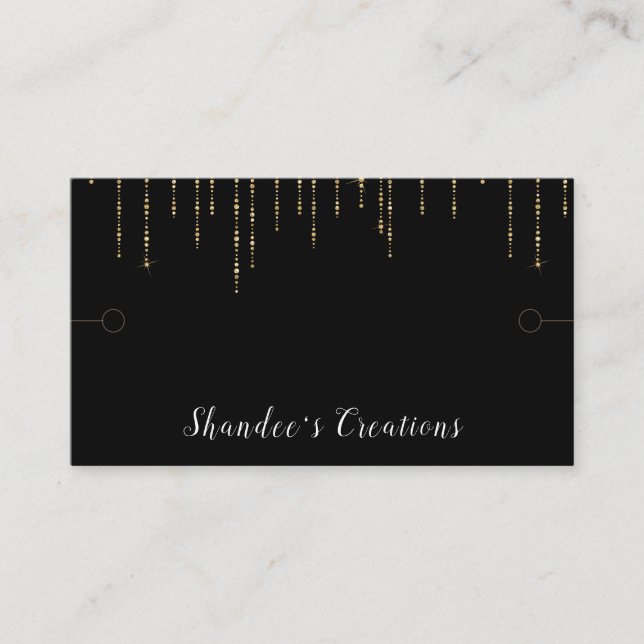 Bracelet Display Black Gold String Lights  Business Card (Front)