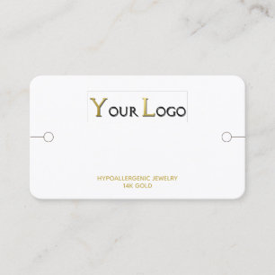 Bracelet Display Rectangular Logo White Gold Business Card