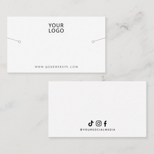Bracelet Display White Your Logo Social Media Business Card (Front/Back)