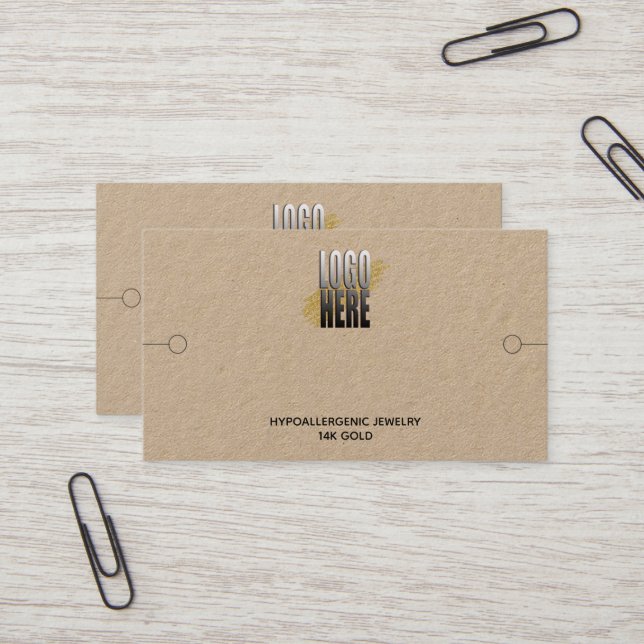 Bracelet Display with Logo Kraft Business Card (Front/Back In Situ)