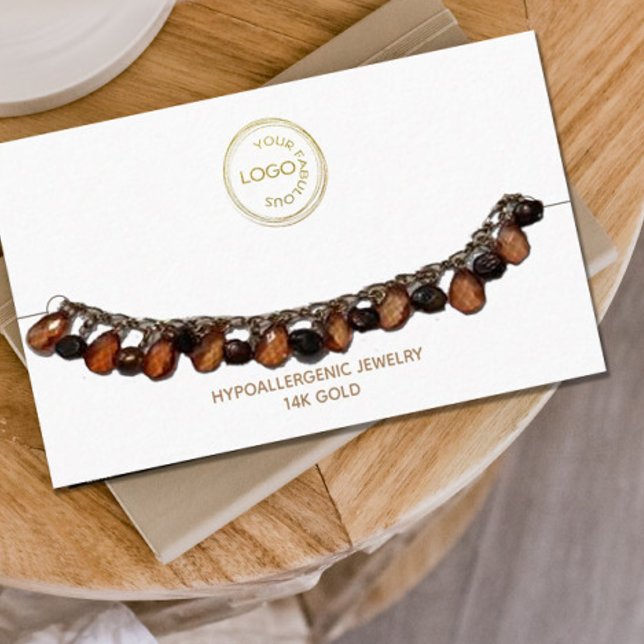 Bracelet Display  Your Logo on White Business Card (Creator Uploaded)