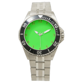 Bracelet watch and metal case green dial