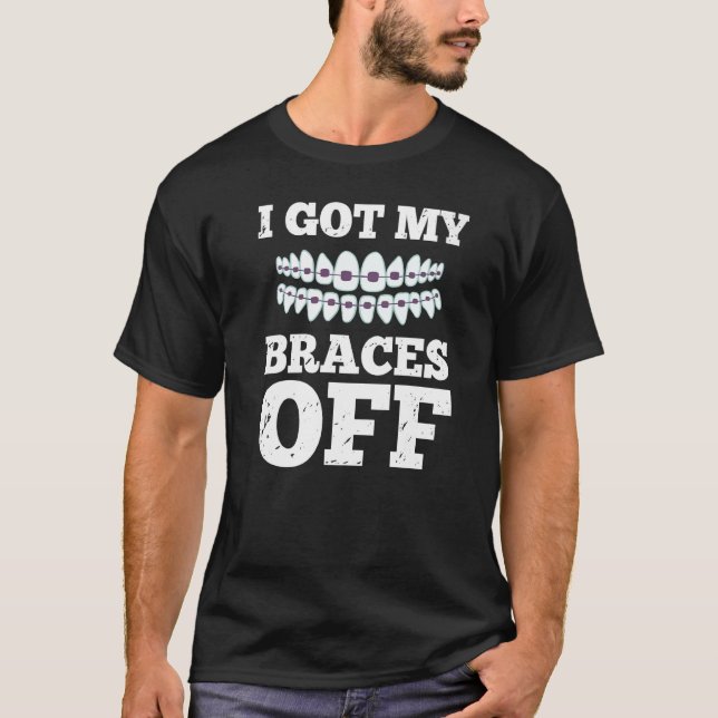 Braces Dental Orthodontic Colours Teeth Brush Assi T-Shirt (Front)