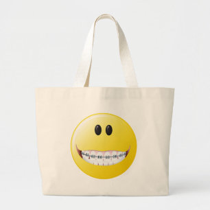 Braces Face Large Tote Bag