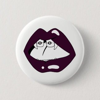 braces mouth 6 cm round badge