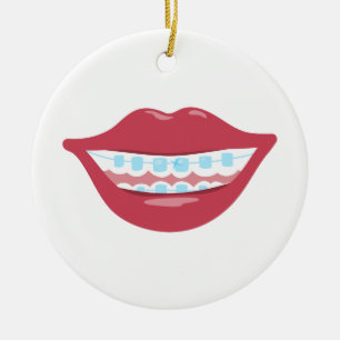 Braces Smile Ceramic Ornament