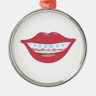 Braces Smile Metal Ornament