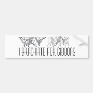 brachiating gibbons, brachiating gibbons (3), I... Bumper Sticker
