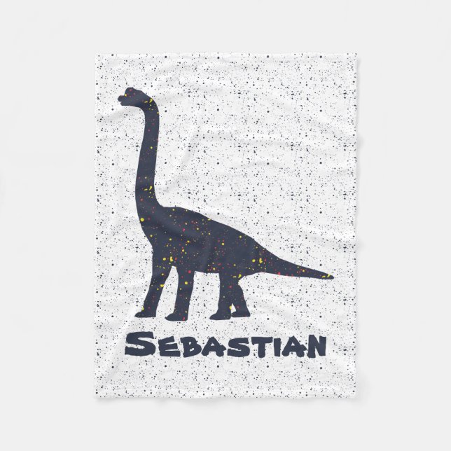 Brachiosaurus Custom Name Fleece Blanket, Small Blanket (Front)