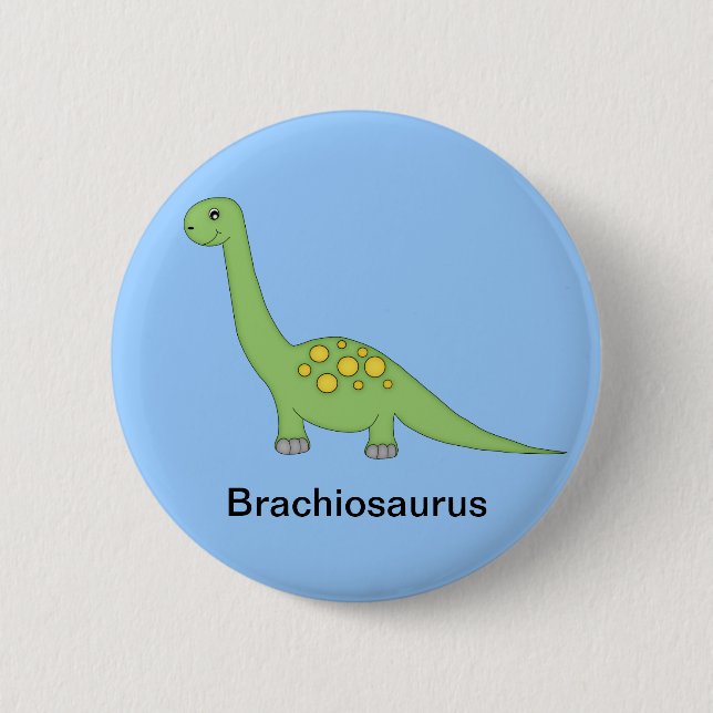 Brachiosaurus Dinosaur 6 Cm Round Badge (Front)