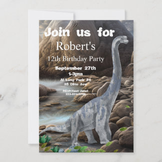 Brachiosaurus, Dinosaur Birthday, Invitation