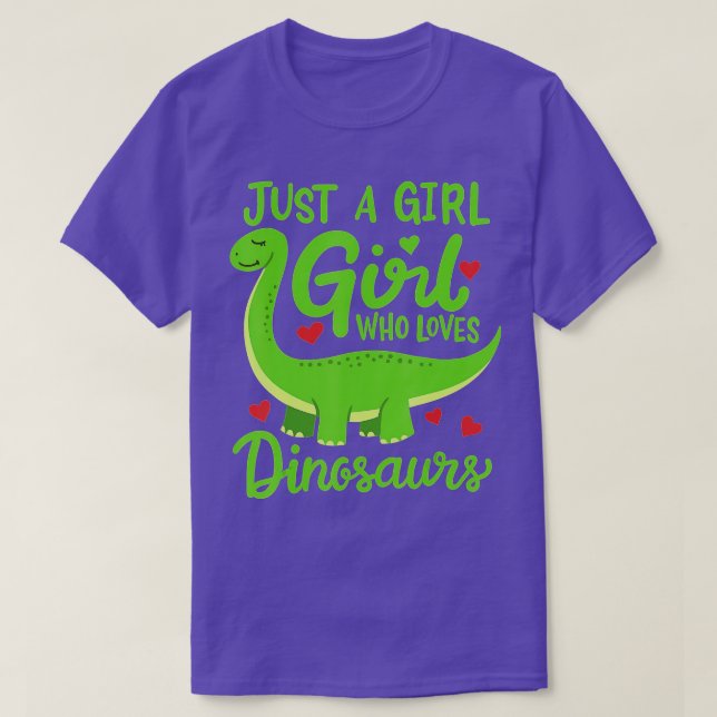 Brachiosaurus Dinosaur Just a Girl Who Loves Dinos T-Shirt (Design Front)