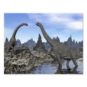 Brachiosaurus dinosaurs - 3D render Photo Print