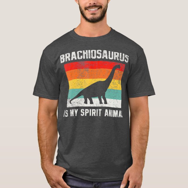 Brachiosaurus Dinosaurs Retro Vintage T-Shirt (Front)