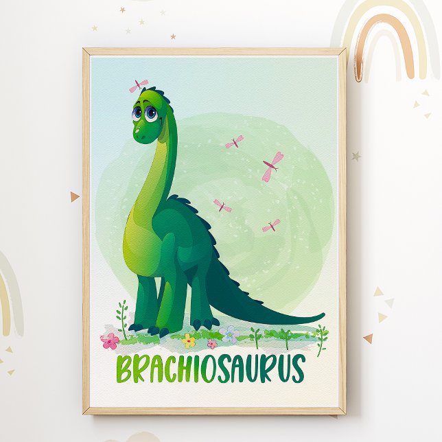 Brachiosaurus Kids Room Poster Dino Nursery Print (Creator Uploaded)
