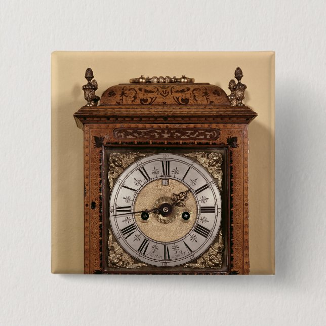 Bracket clock, c.1700 15 cm square badge (Front)