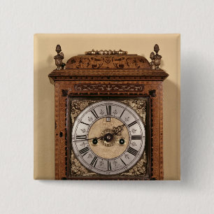 Bracket clock, c.1700 15 cm square badge
