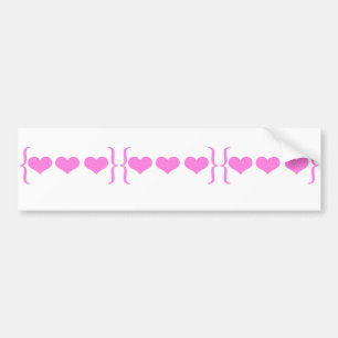 Bracket Hearts Design Bumper Sticker