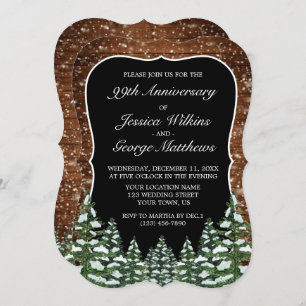 Bracket Snow Wood & Forest Wedding Anniversary Invitation