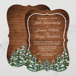 Bracket Snowy Wood & Forest Wedding Anniversary Invitation