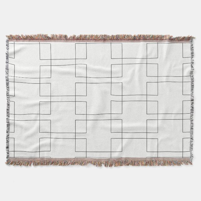 Bracket Theme Pattern March Basketball Tournament Throw Blanket (Front)