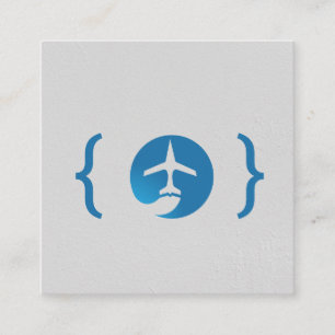 Brackets / Aeroplane Logo Square Business Card