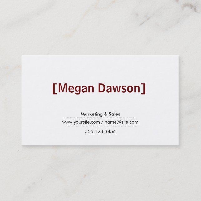 Brackets Crimson Red (variation 2) Business Card (Front)