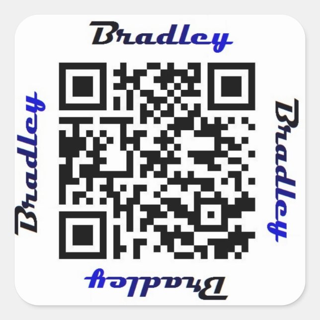 Brad (Bradley) QR Code Personalised NAME Sticker (Front)
