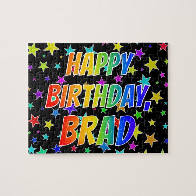 "BRAD" First Name, Fun "HAPPY BIRTHDAY" Jigsaw Puzzle (Horizontal)