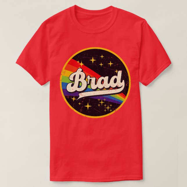 Brad Rainbow In Space Vintage GrungeStyle T-Shirt (Design Front)