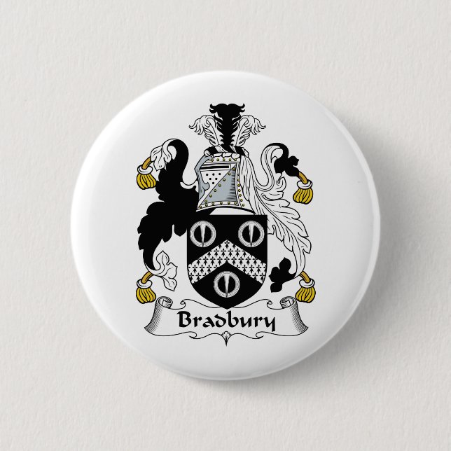 Bradbury Family Crest 6 Cm Round Badge (Front)