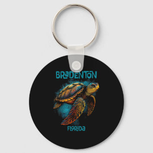 Bradenton Beach Florida Fl Retro Vintage Sea Turtl Key Ring