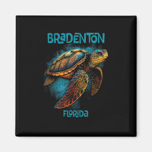 Bradenton Beach Florida Fl Retro Vintage Sea Turtl Magnet
