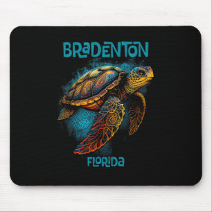 Bradenton Beach Florida Fl Retro Vintage Sea Turtl Mouse Pad