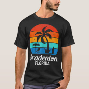 Bradenton Beach Florida Palm Tree Vintage Sunset S T-Shirt