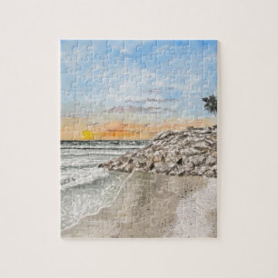 Bradenton Beach Florida sunset Jigsaw Puzzle