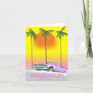 Bradenton Florida Classic car travel poster Holiday Card