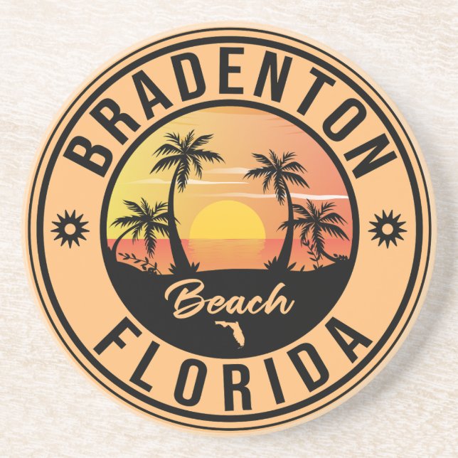 Bradenton Florida Souvenir Beach Vintage Travel Coaster (Front)