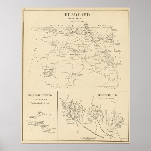 Bradford, Merrimack Co Poster (Front)