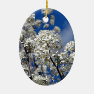 Bradford Pear Blooms Ceramic Ornament
